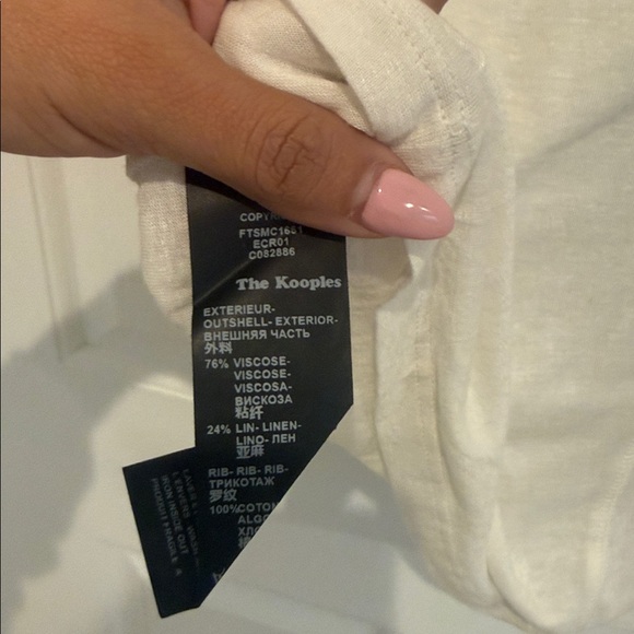 The kooples White Linen & Beaded T-shirt - Picture 7 of 8